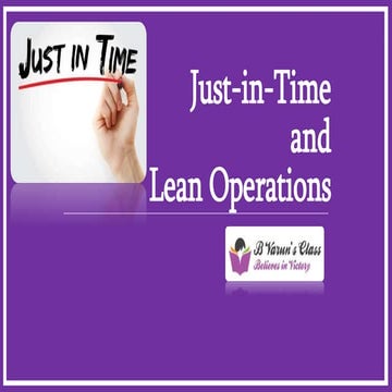 Just in-time  and  lean operations