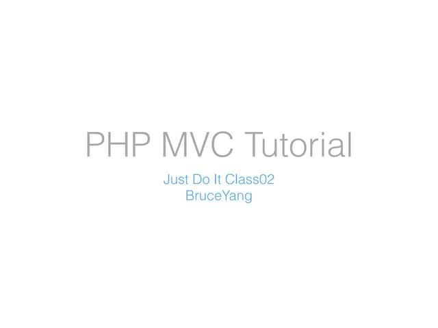 PHP MVC Tutorial 2