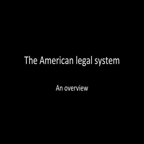 The American legal system: An overview