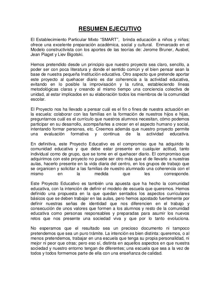 ejemplo de un informe ejecutivo corto