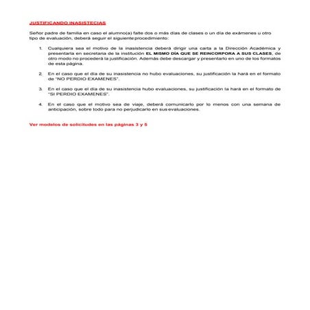 Justificando inasistencias | PDF