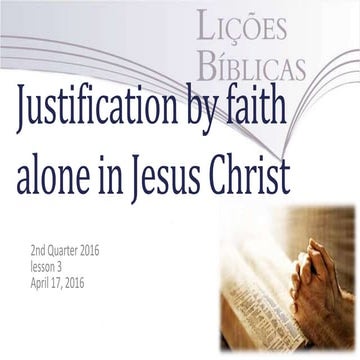 Justification by faith alone in jesus christ