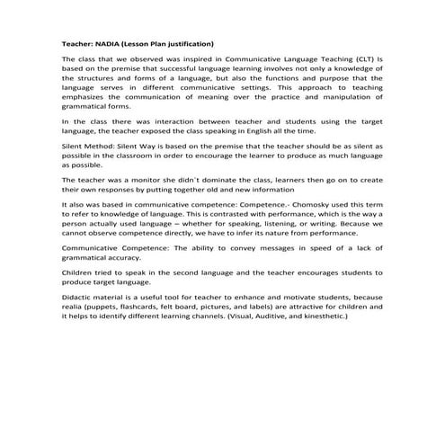 Justification lesson plan