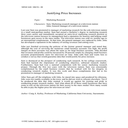 Justifying price rise