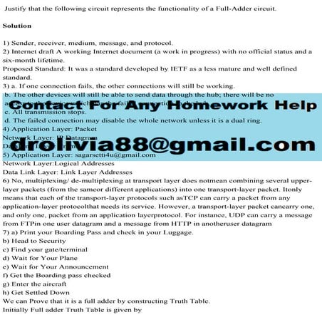 Justify that the following circuit represents the functionality of a .pdf