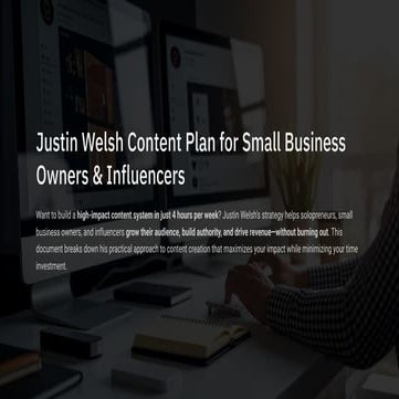 Justin Welsh Content Plan for Small Business Owners & Influencers