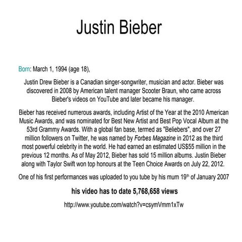 Justin bieber | PPT