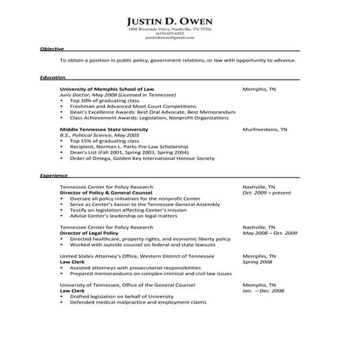 Justin Owen Resume