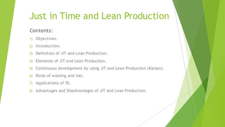 Just In Time Jit And Lean Production