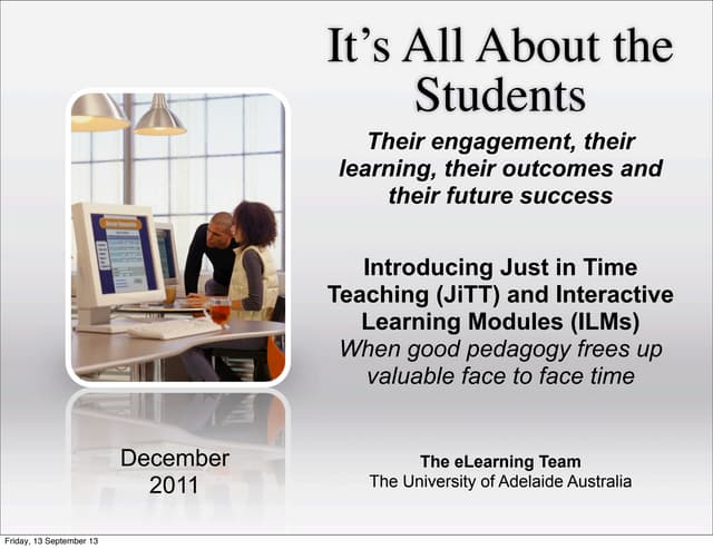 Just in Time Teaching (JiTT) and ILMs