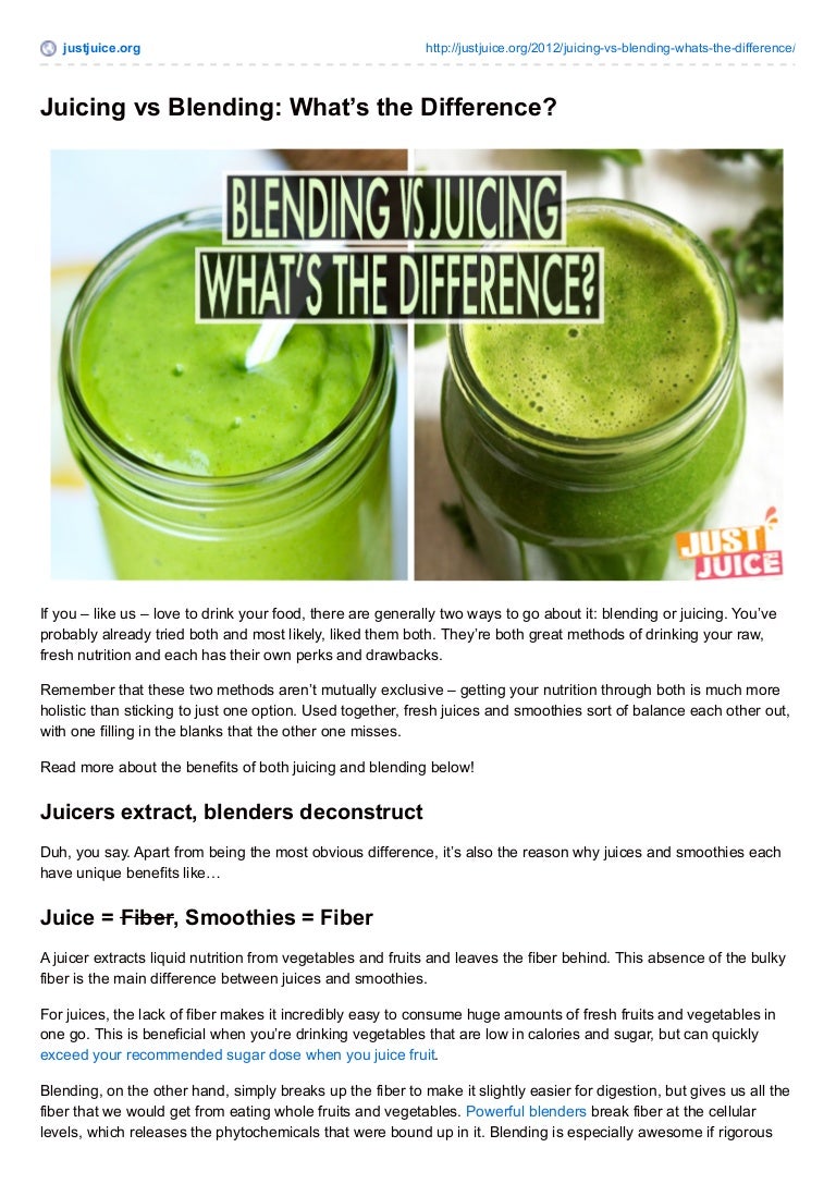 Juicing vs Blending What's the Difference?