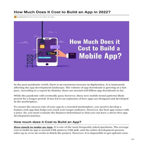 How much does it cost to build an app | PDF