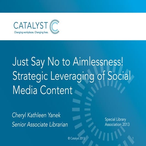 Just say no to aimlessness sla 2013_cheryl yanek_05-29-13_slideshare version