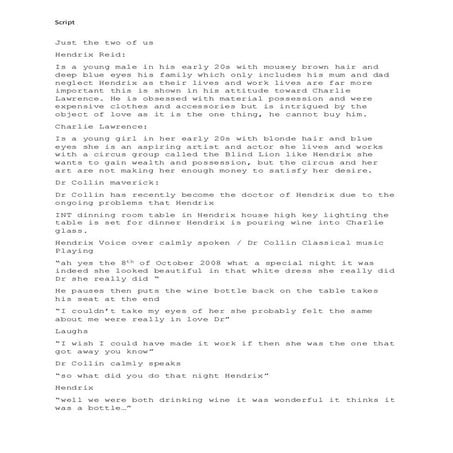 Just the two of us script | PDF