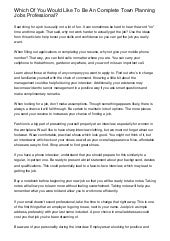 Which Of You Would Like To Be An Co...