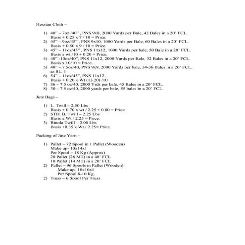 Jute   Formula
