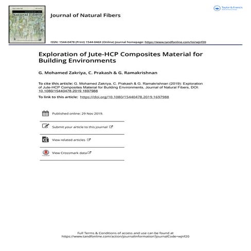 Jute HCP for building environment