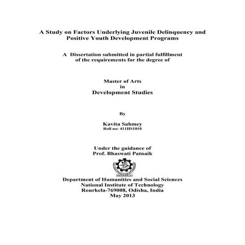 Juvenial delinquency