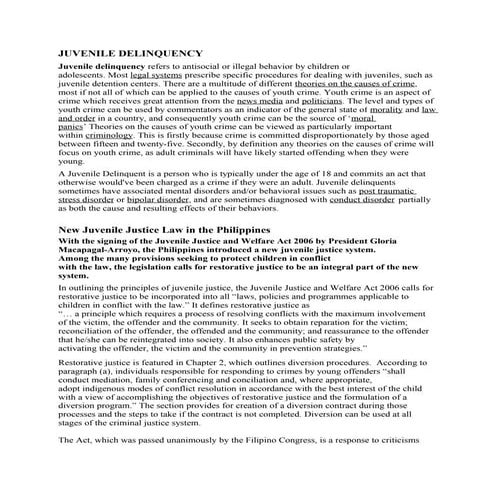 Juvenile delinquency