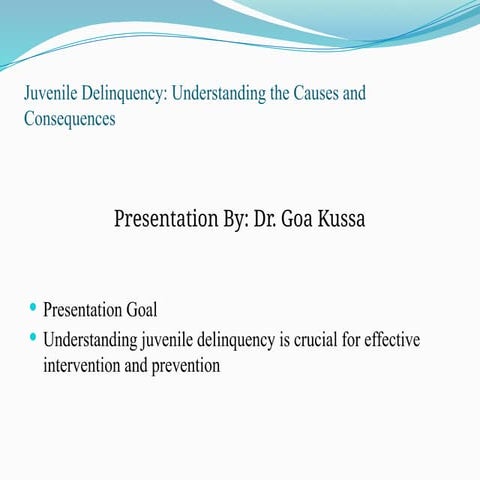 Juvenile Delinquency: Understanding the Causes and Consequences