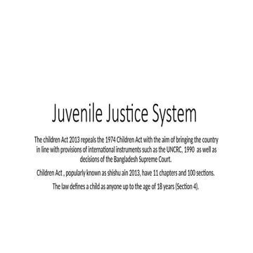 juvenile jistice.pptx this ppt discuss about the juvenile justice system of b...