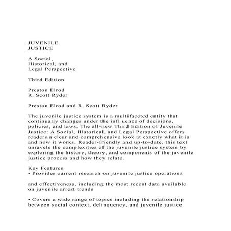 JUVENILEJUSTICEA Social, Historical, and Legal Persp.docx