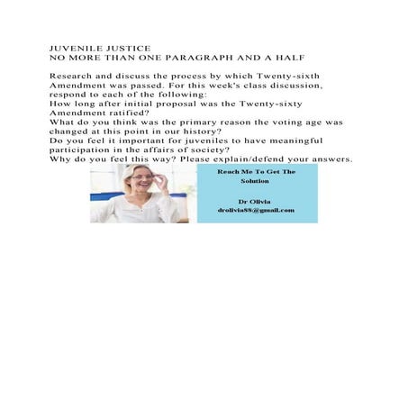 JUVENILE JUSTICE NO MORE THAN ONE PARAGRAPH AND A HALFResearch.docx