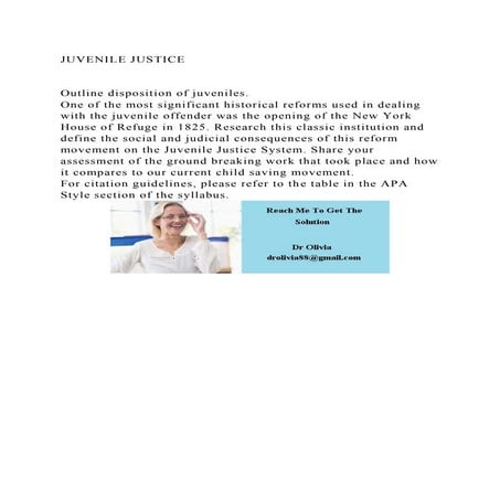 JUVENILE JUSTICEOutline disposition of juveniles.One of the .docx