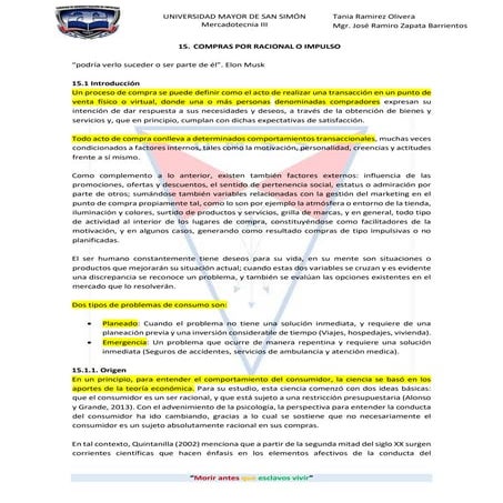 Compras racional o impulso | DOCX