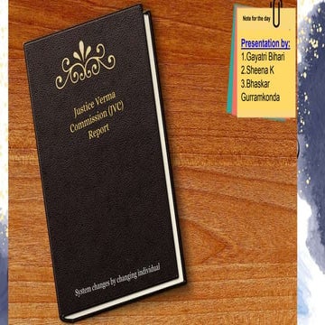 Justice verma commission (JVC) Report Recommendations and Actions taken