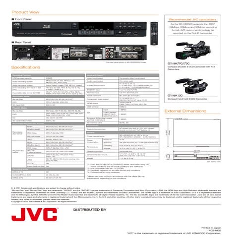 JVC SR-HD2500EU