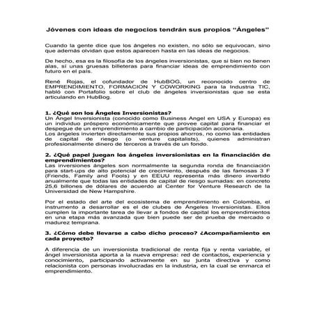 Jóvenes con ideas de negocios tendrán sus propios Ángeles