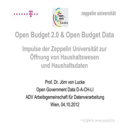 Jörn von Lucke, Open Budget Data 2.0