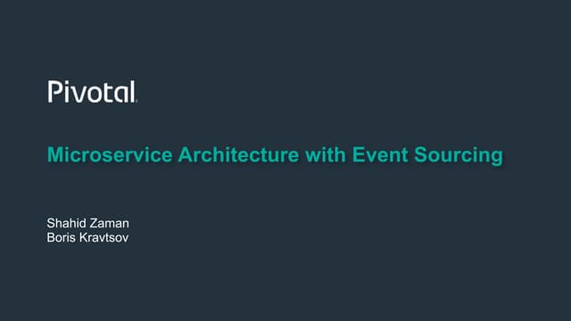 Microservice Architecuture with Event Sourcing @ Sydney JVM Meetup