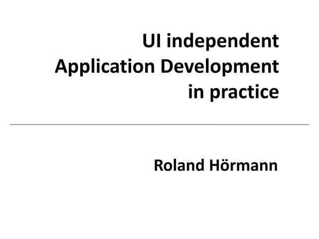 Technology independent UI development with JVx