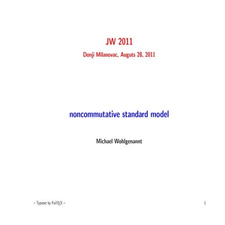 M. Wohlgenannt - Noncommutative Standard Model