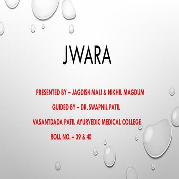 jwara details in ayurveda for bams students