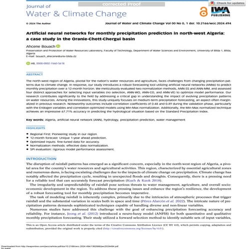 Monthly precipitation forecasting with Artificial Intelligence.