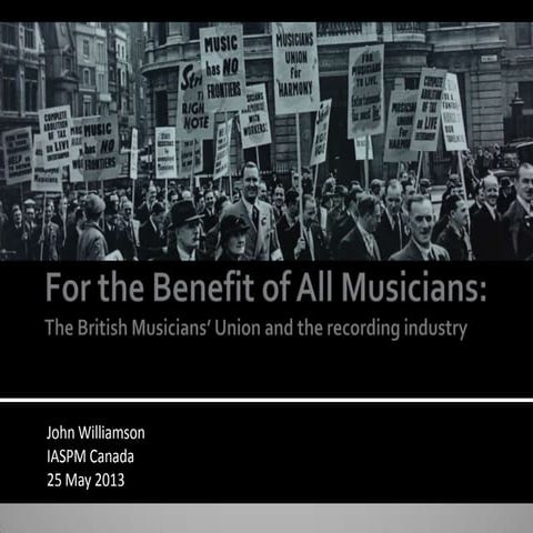 Conflict and Consensus: The Musicians' Union and industrial relations ...
