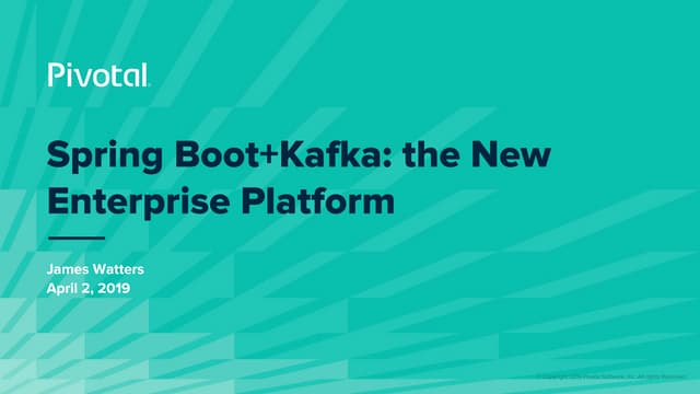 James Watters Kafka Summit NYC 2019 Keynote