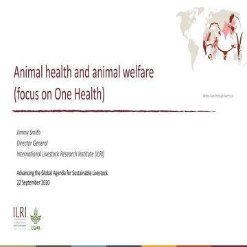 Animal health and animal welfare (focus on One Health)