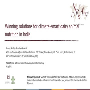 Winning solutions for climate-smart dairy animal nutrition in India
