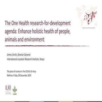 The One Health research-for-development agenda: Enhance holistic health of pe...