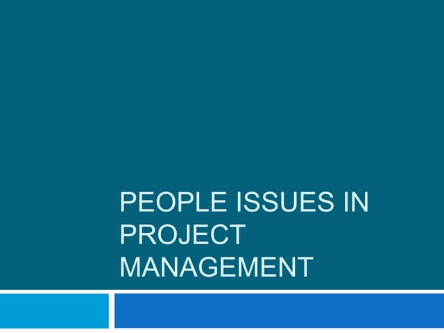 People issues in project management