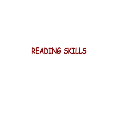 Reading Skills: Skimming, scanning, active reading | PPTX