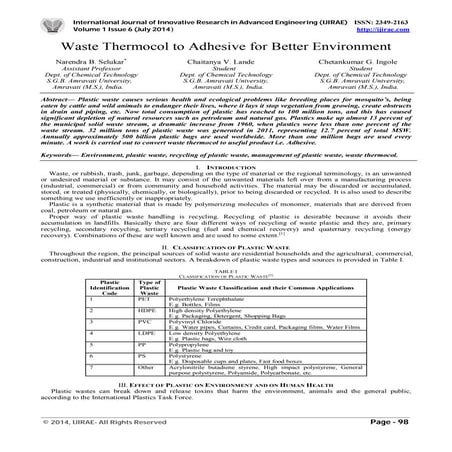 Waste Thermocol to Adhesive for Better Environment