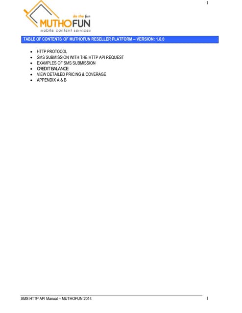 MUTHOFUN BULK SMS API Documentation