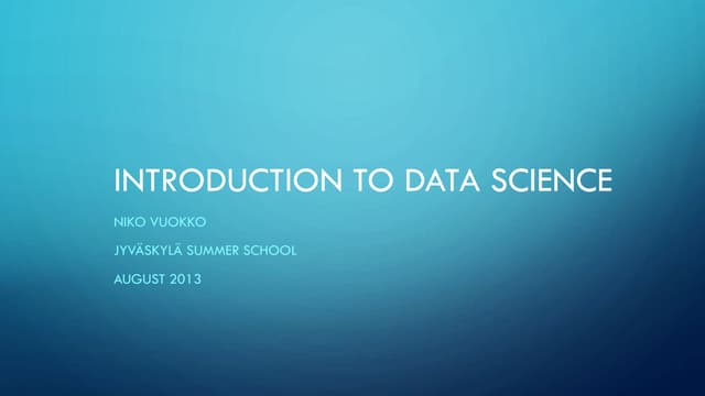 Introduction to Data Science