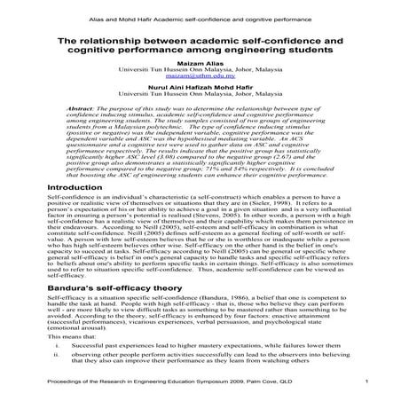 Academic Self-Confidence and Cognitive