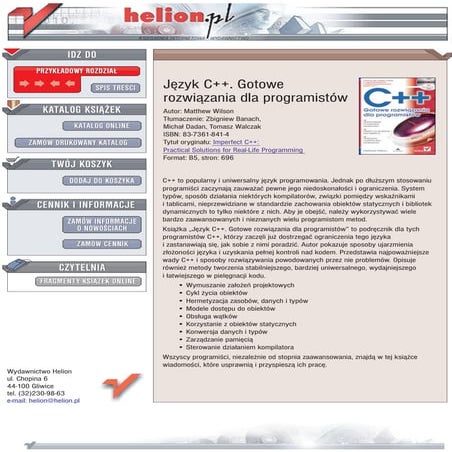 Język C++. Gotowe rozwiązania dla programistów